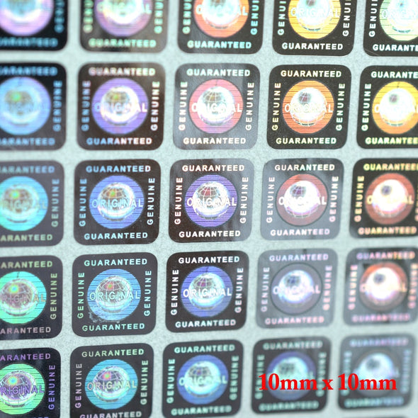 2000 stickers in pack 10x10mm original hologram Guaranteed Genuine stickers small square hologram stickers