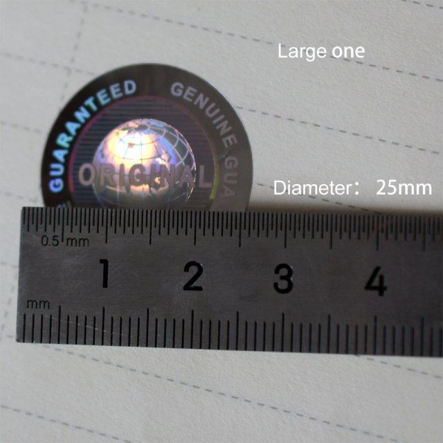 Hologram Genuine Guaranteed and Original Hologram sticker multiple colors Global design logo Diameter 20mm 2000 pcs a lot