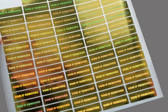 VOID IF REMOVED security Hologram only for one time use Silver Gold color 10 mm x 30 mm Holographic sticker for Packaging