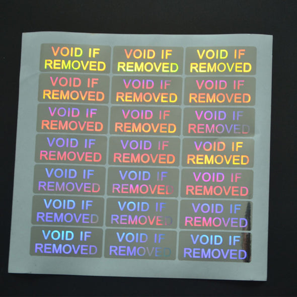 VOID IF REMOVED security Hologram only for one time use Silver color 20mmx50mm Holographic sticker for Packaging Free shipping