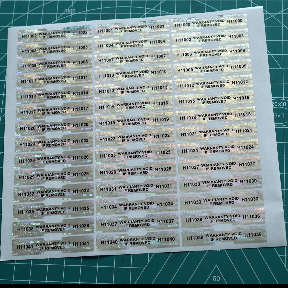 Custom Stickers Hologram Secure Original Genuine Valid Authentic Holographic Labels 10 x 50 mm Bone Shape VOID Label