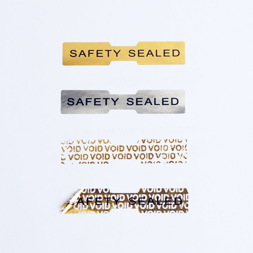 Custom Stickers Hologram Secure Original Genuine Valid Authentic Holographic Labels 10 x 50 mm Bone Shape VOID Label