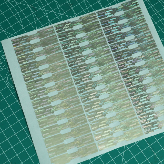 Custom Stickers Hologram Secure Original Genuine Valid Authentic Holographic Labels 10 x 50 mm Bone Shape VOID Label